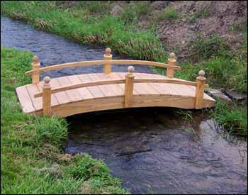 Garden Bridges on Treated Pine Amelia Single Rail Garden Bridge