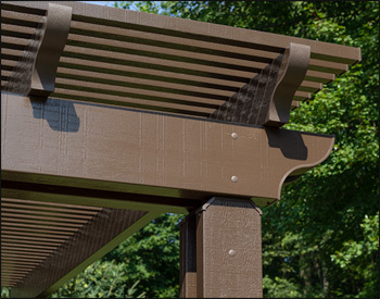 Aluminum Detail on 12 x 12 Aluminum Vintage Classic Pergola shown in Aged Bronze.