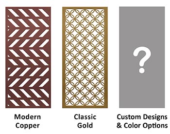 Popular Metal Privacy Panel Designs and Powder Coat Colors
