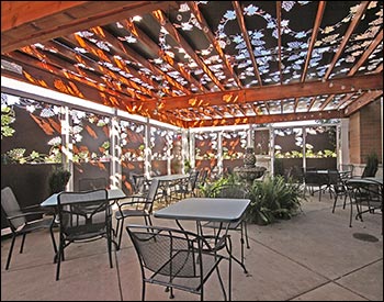 Grapevine Metal Privacy Panels shown in Copper Powder Coat Color
