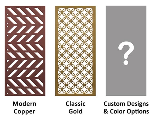 Popular Metal Privacy Panel Designs and Powder Coat Colors