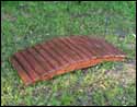 White Cedar Stained Arched Plank Bridge