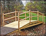 Treated Pine Log Rail Bridge w/White Cedar Posts & Railing