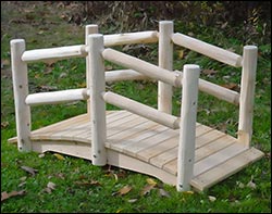 White Cedar Unstained Double Rail Bridge