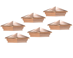 Cambridge Copper/Cedar Post Cap Set (Set of 6)