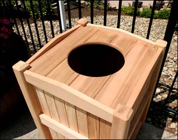 Red Cedar Trash Can Receptacle