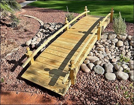 Treated Pine Amelia Single Rail Garden Bridge