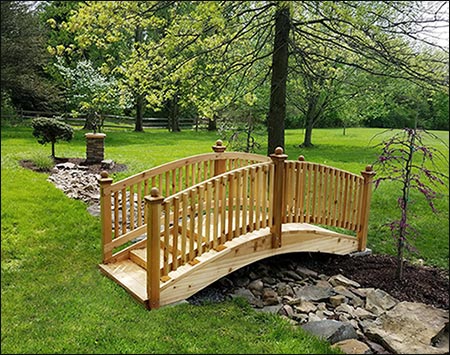 Red Cedar Arched Step Bridge