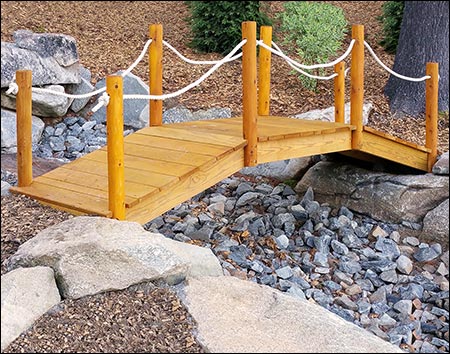 Treated Pine Rope Rail Bridge w/White Cedar Posts