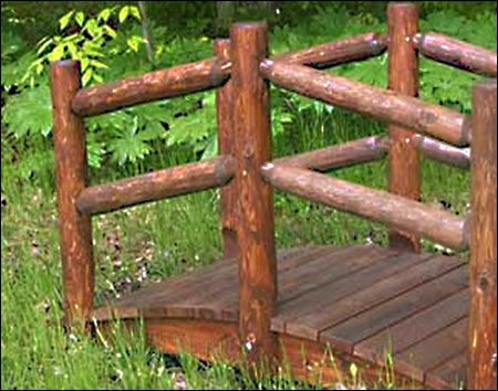 White Cedar Stained Double Rail Bridge