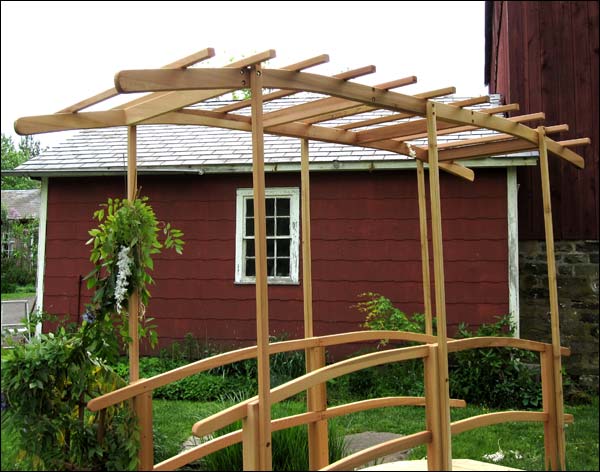 Monets Red Cedar Bridge w/ Curved Wisteria Canopy