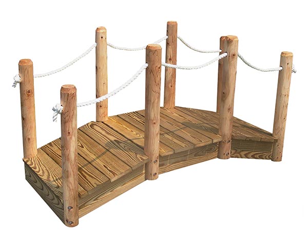 Treated Pine Rope Rail Bridge w/White Cedar Posts